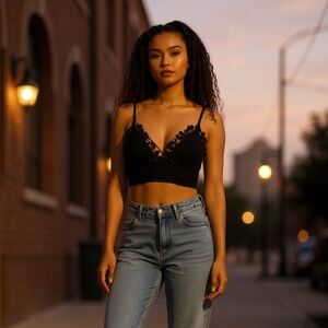 Black Floral Lace Bralette